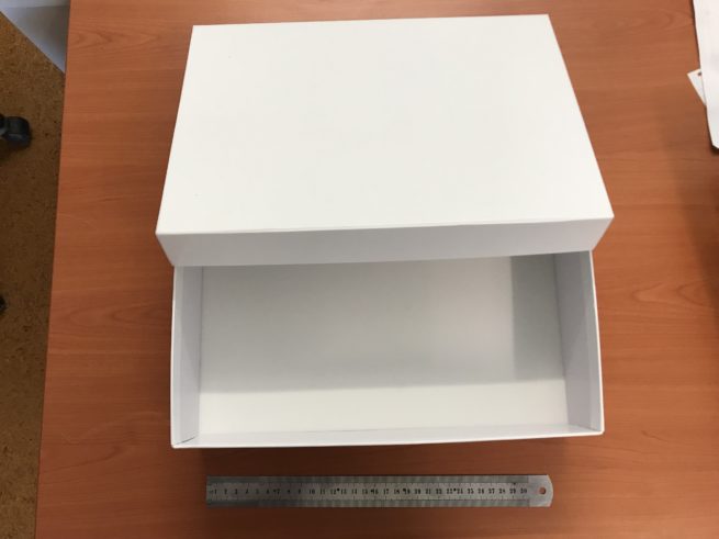 Student Store Box - White Lined Cardboard 1