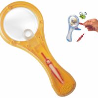 Hand magnifying glass and toy bug viewer.
